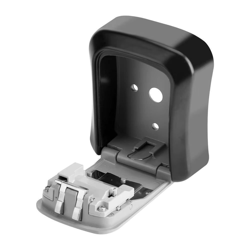 Key Safe Box Weatherproof 4 Digit Combination Outdoor Key Security Storage Case Key Lock Box Wall Mounted Aluminum Alloy Plastic