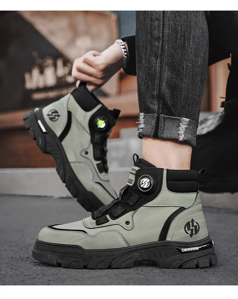 Boots Winter Mens Shoes Casual Cowboy Combat Tactical Motorcycle Chelsea Ankle Work Leather Outdoor Designer Luxury Hiking