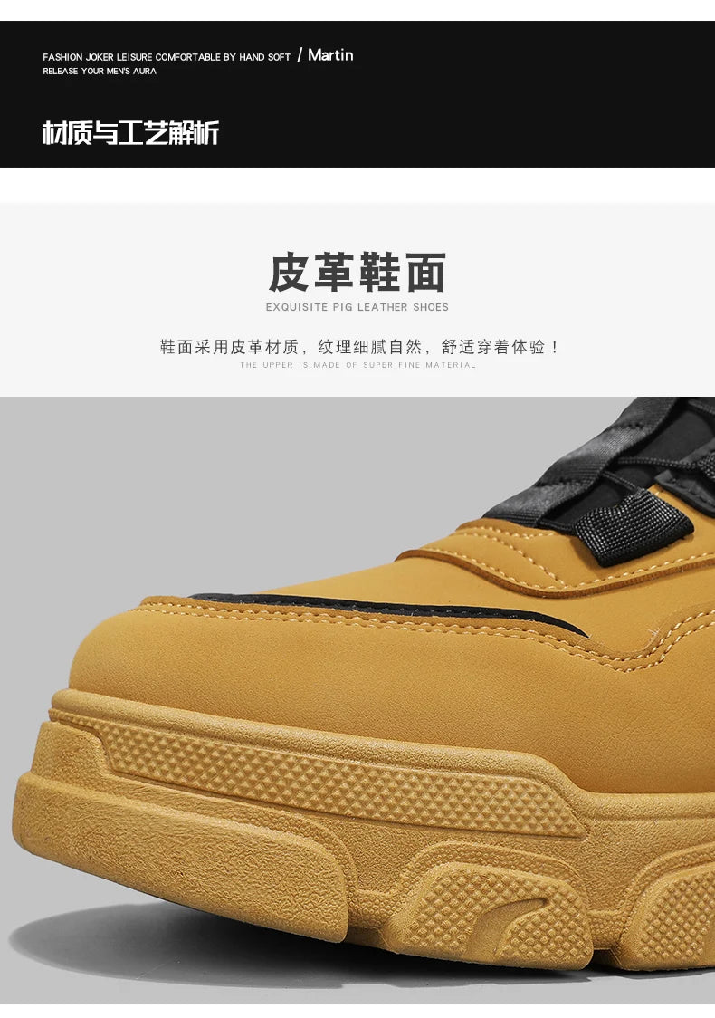 Boots Winter Mens Shoes Casual Cowboy Combat Tactical Motorcycle Chelsea Ankle Work Leather Outdoor Designer Luxury Hiking