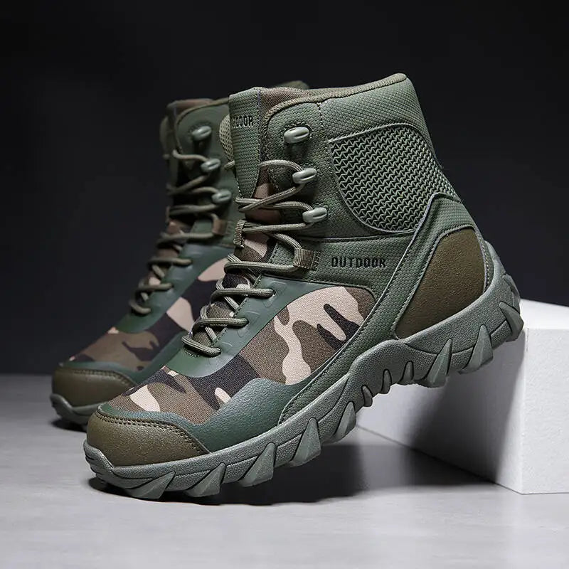 Brand Outdoor Boots Men's High Quality Ankle Boots Waterproof Non-slip Hiking Boots Wear-resistant Jungle Trekking Size 39-47