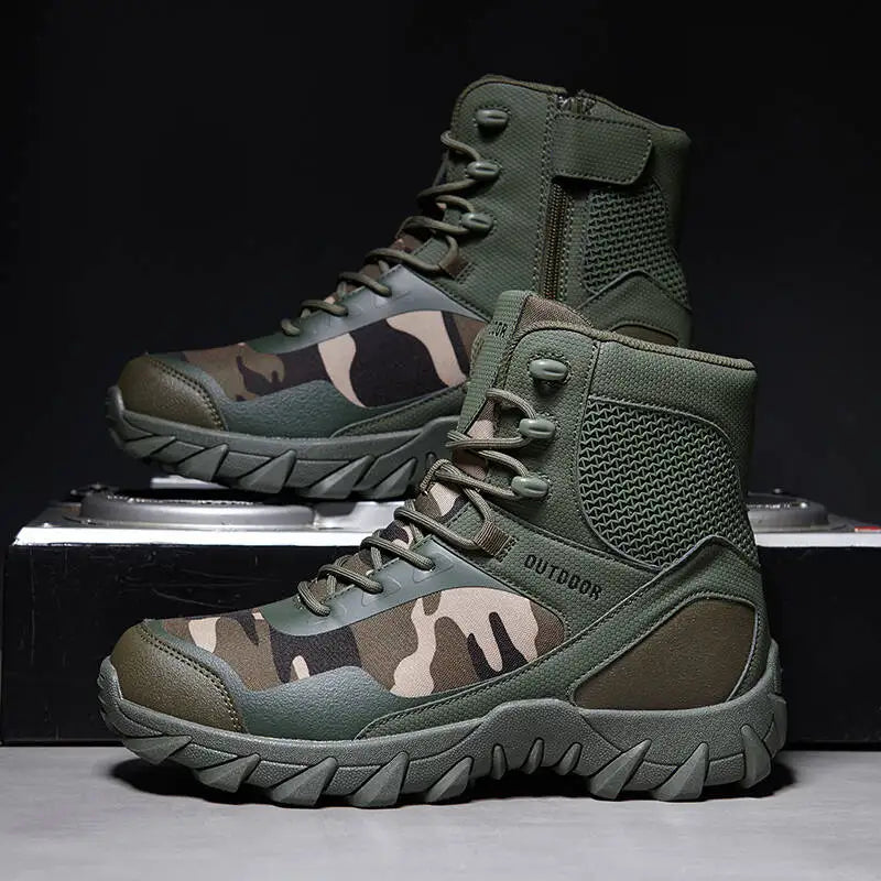 Brand Outdoor Boots Men's High Quality Ankle Boots Waterproof Non-slip Hiking Boots Wear-resistant Jungle Trekking Size 39-47