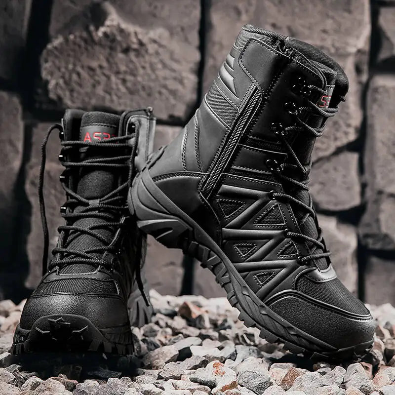 Men's Boots Thick High Quality Sports Shoes Outdoor Ankle Boots Non-slip Hiking Boots Wear-resistant Jungle Trekking Size 39-47