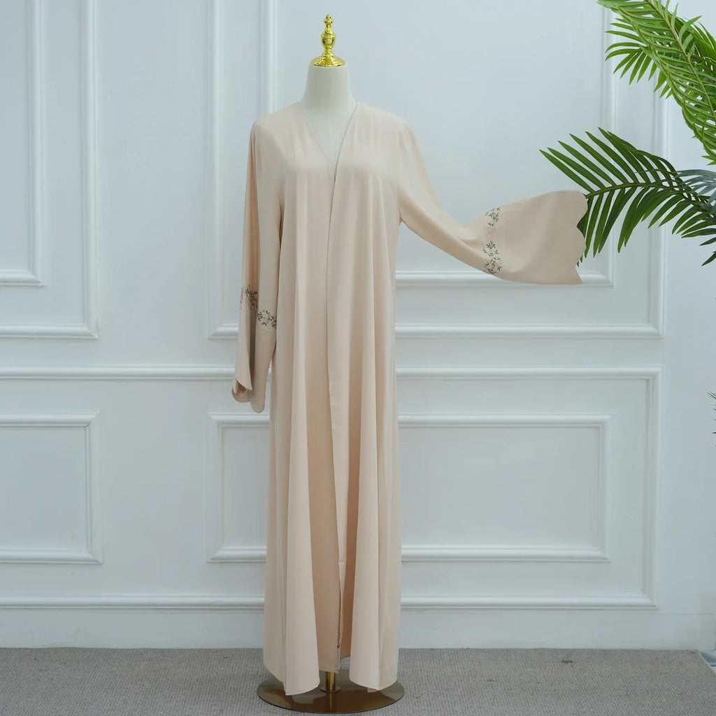 Luxurious Floral Embroidery Hijab Dress for Muslim Women Elegant Dubai Modest Abaya Eid Islam Party Jalabiya Turkey Kaftan Robe