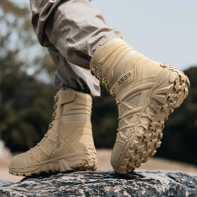 Men's Boots Thick High Quality Sports Shoes Outdoor Ankle Boots Non-slip Hiking Boots Wear-resistant Jungle Trekking Size 39-47