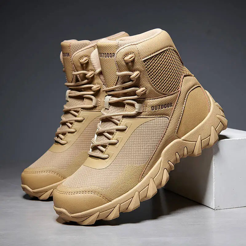 Brand Outdoor Boots Men's High Quality Ankle Boots Waterproof Non-slip Hiking Boots Wear-resistant Jungle Trekking Size 39-47