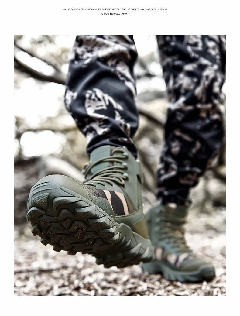 Brand Outdoor Boots Men's High Quality Ankle Boots Waterproof Non-slip Hiking Boots Wear-resistant Jungle Trekking Size 39-47