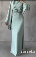 Customized High Quality Jersey Sequined Pleat A-line Scoop Neck Long Dresses Bespoke Occasion Fashion Sexy