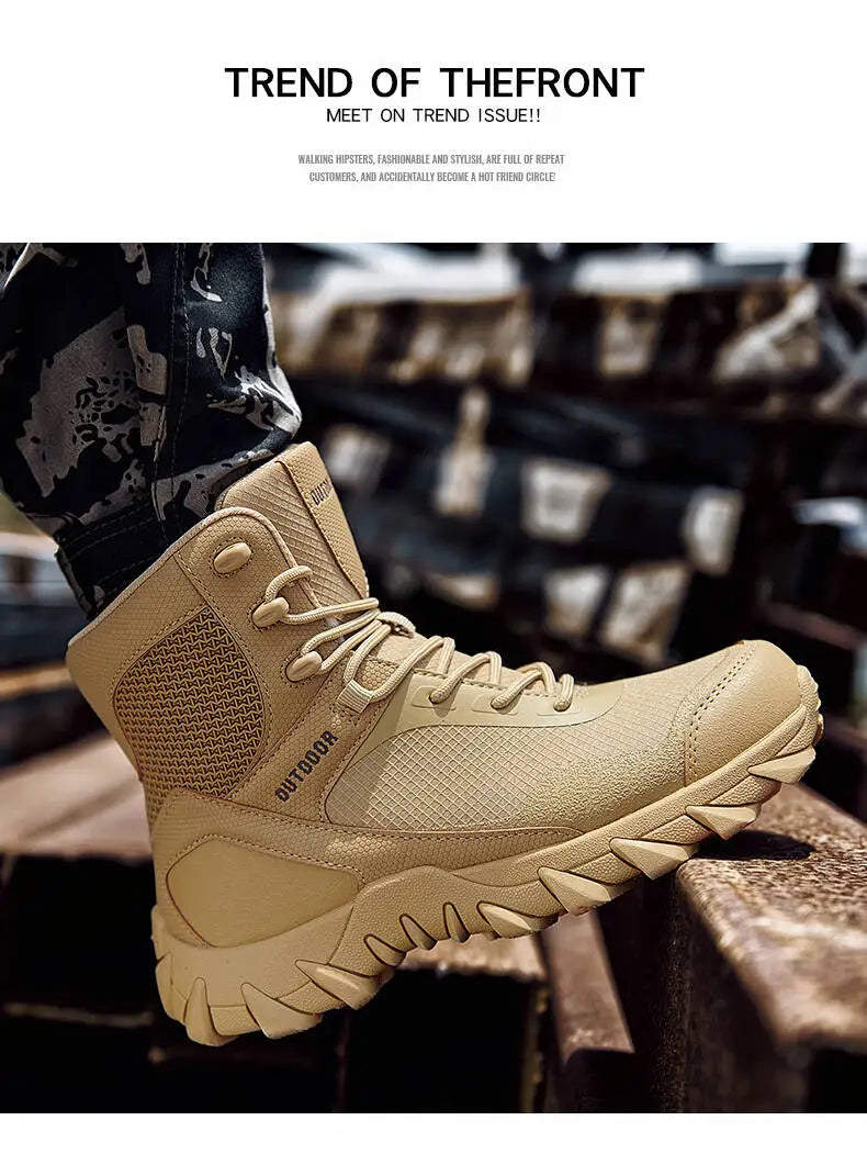 Brand Outdoor Boots Men's High Quality Ankle Boots Waterproof Non-slip Hiking Boots Wear-resistant Jungle Trekking Size 39-47