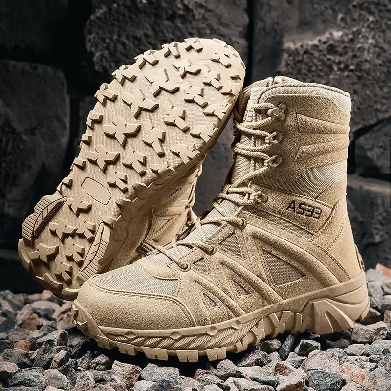 Men's Boots Thick High Quality Sports Shoes Outdoor Ankle Boots Non-slip Hiking Boots Wear-resistant Jungle Trekking Size 39-47