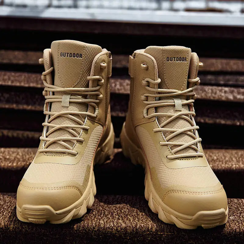 Brand Outdoor Boots Men's High Quality Ankle Boots Waterproof Non-slip Hiking Boots Wear-resistant Jungle Trekking Size 39-47
