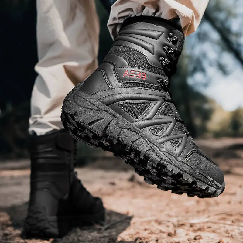 Men's Boots Thick High Quality Sports Shoes Outdoor Ankle Boots Non-slip Hiking Boots Wear-resistant Jungle Trekking Size 39-47
