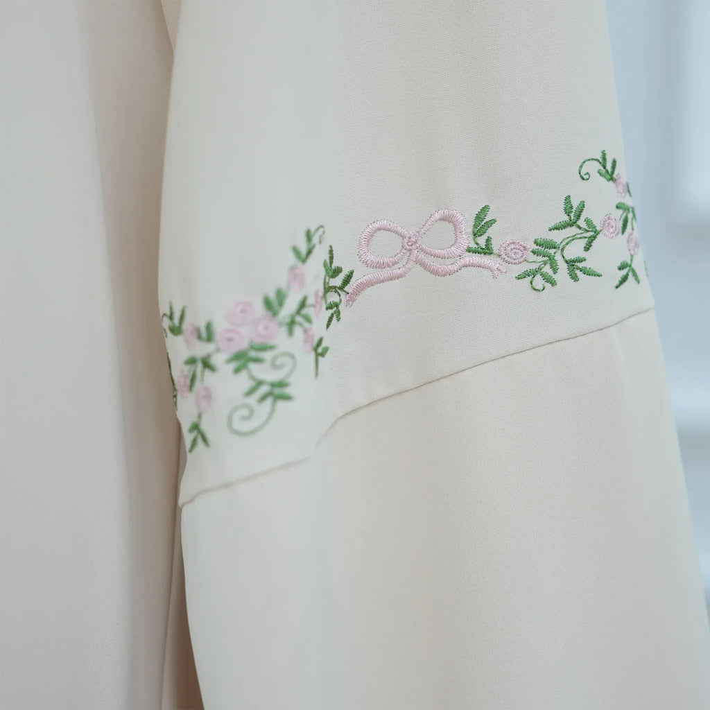 Luxurious Floral Embroidery Hijab Dress for Muslim Women Elegant Dubai Modest Abaya Eid Islam Party Jalabiya Turkey Kaftan Robe