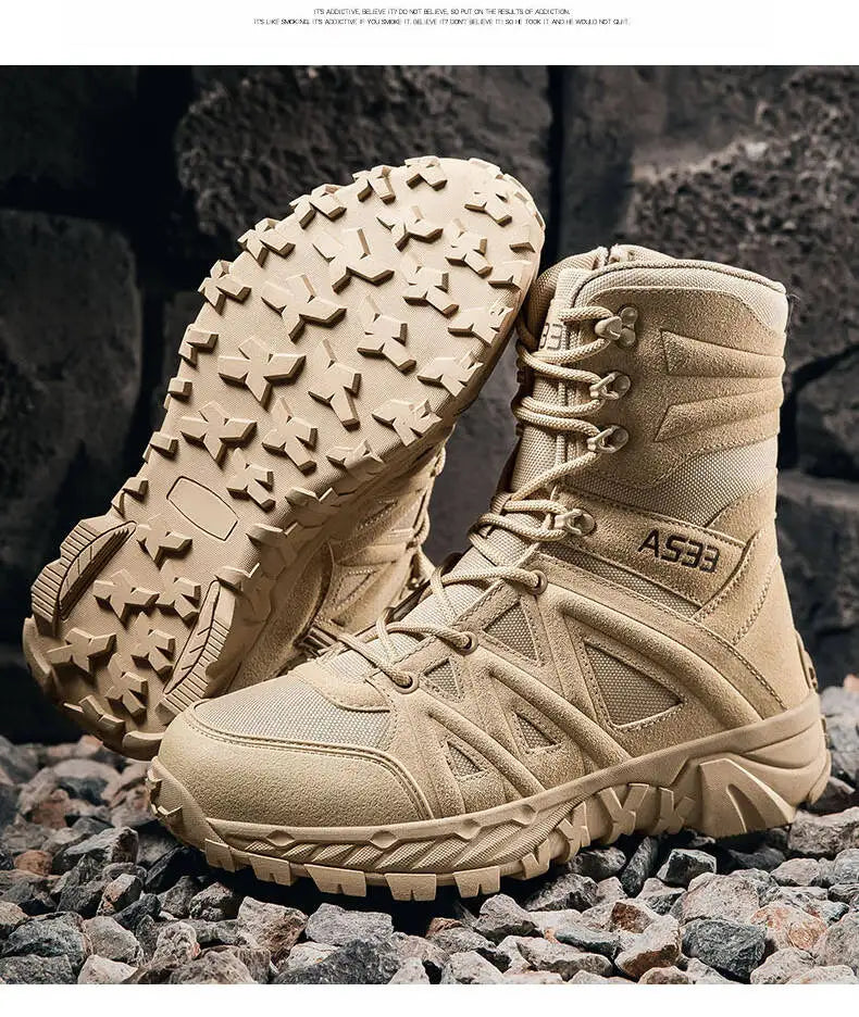 Men's Boots Thick High Quality Sports Shoes Outdoor Ankle Boots Non-slip Hiking Boots Wear-resistant Jungle Trekking Size 39-47