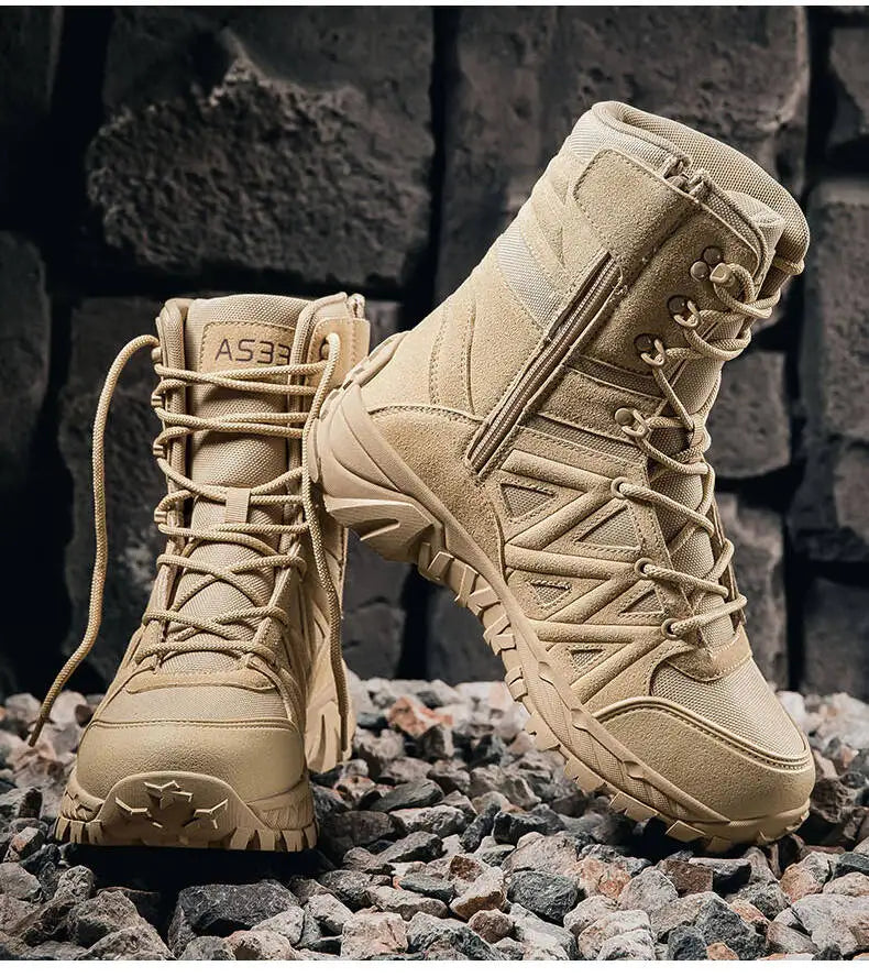 Men's Boots Thick High Quality Sports Shoes Outdoor Ankle Boots Non-slip Hiking Boots Wear-resistant Jungle Trekking Size 39-47