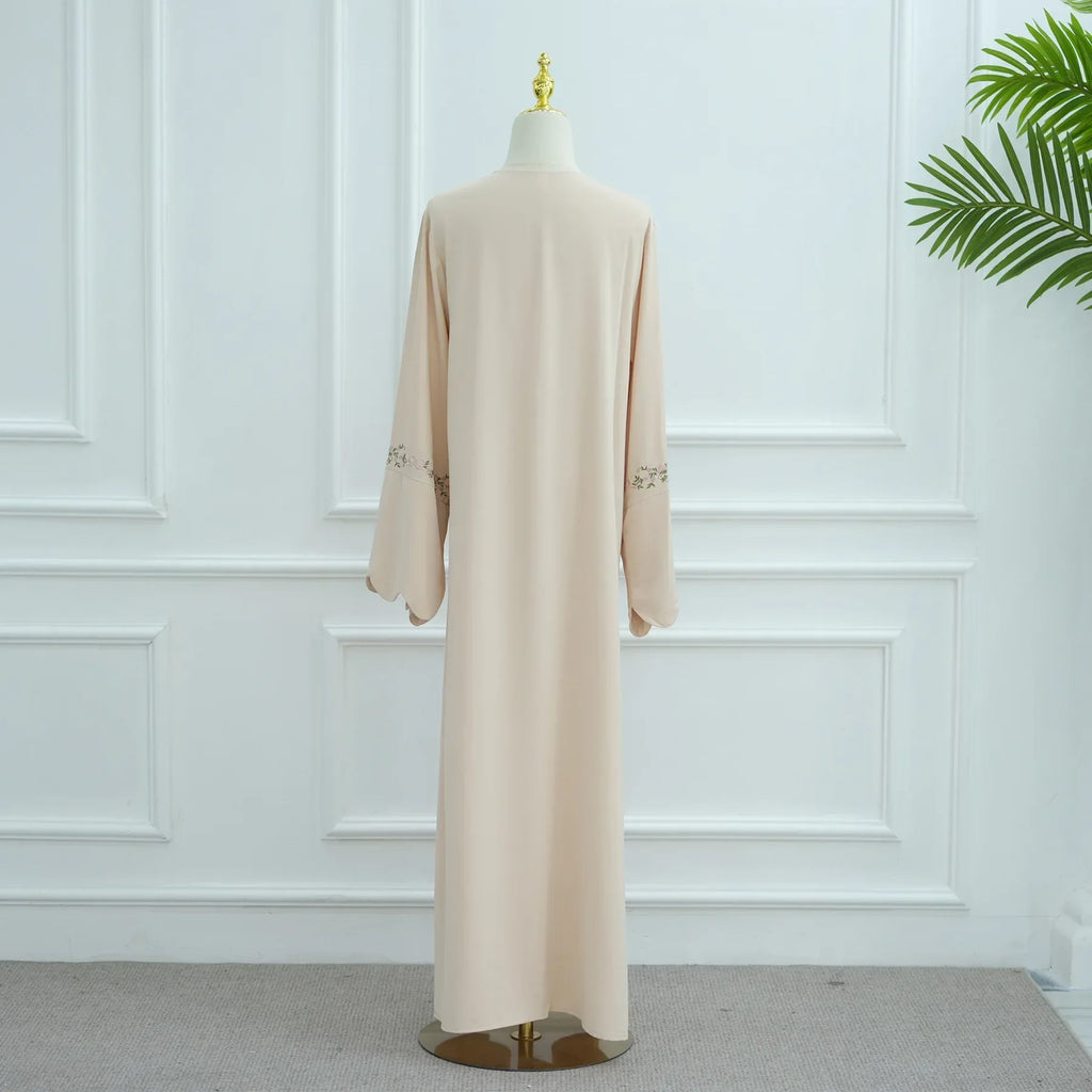 Luxurious Floral Embroidery Hijab Dress for Muslim Women Elegant Dubai Modest Abaya Eid Islam Party Jalabiya Turkey Kaftan Robe