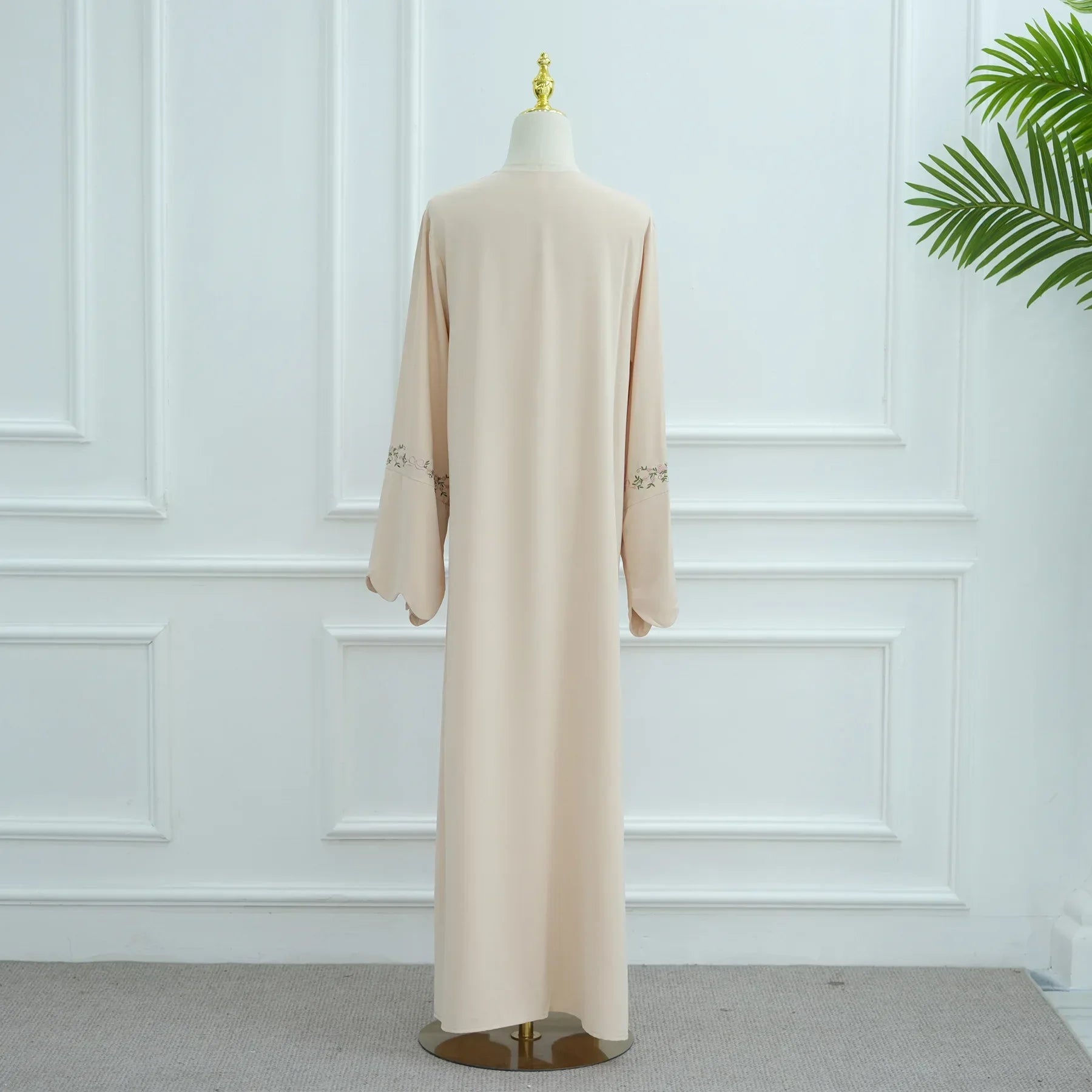 Luxurious Floral Embroidery Hijab Dress for Muslim Women Elegant Dubai Modest Abaya Eid Islam Party Jalabiya Turkey Kaftan Robe