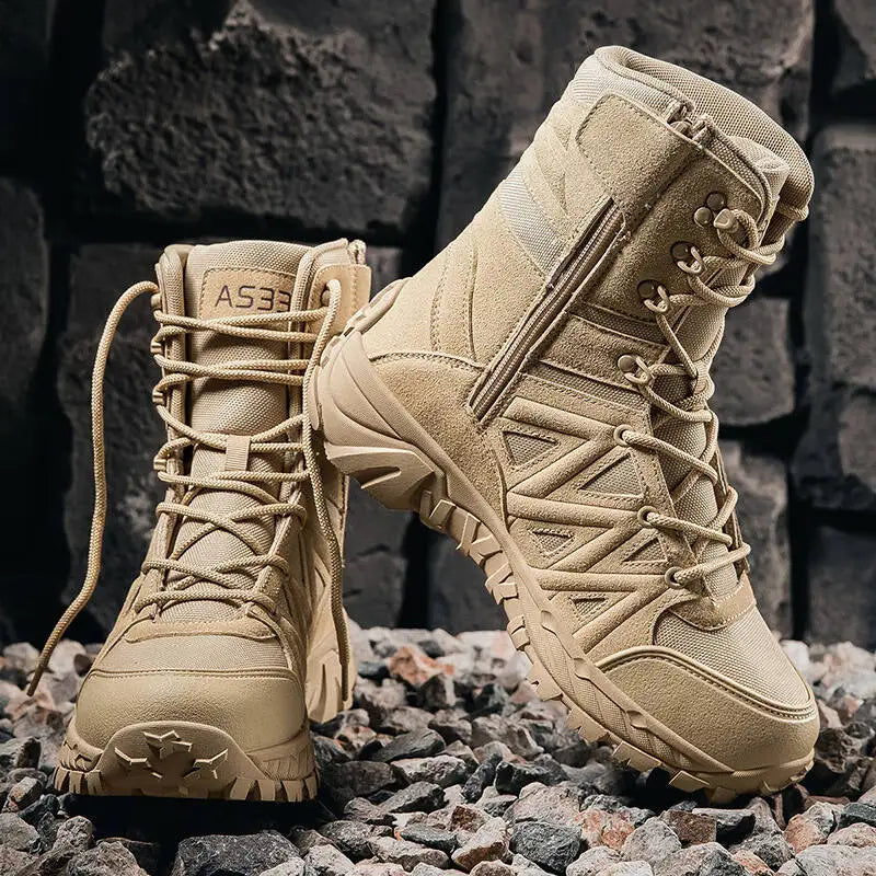 Men's Boots Thick High Quality Sports Shoes Outdoor Ankle Boots Non-slip Hiking Boots Wear-resistant Jungle Trekking Size 39-47