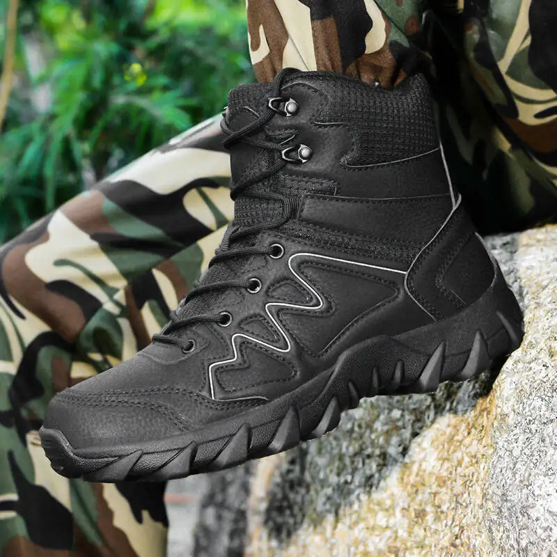 Brand Outdoor Boots Men's High Quality Ankle Boots Waterproof Non-slip Hiking Boots Wear-resistant Jungle Trekking Size 39-47