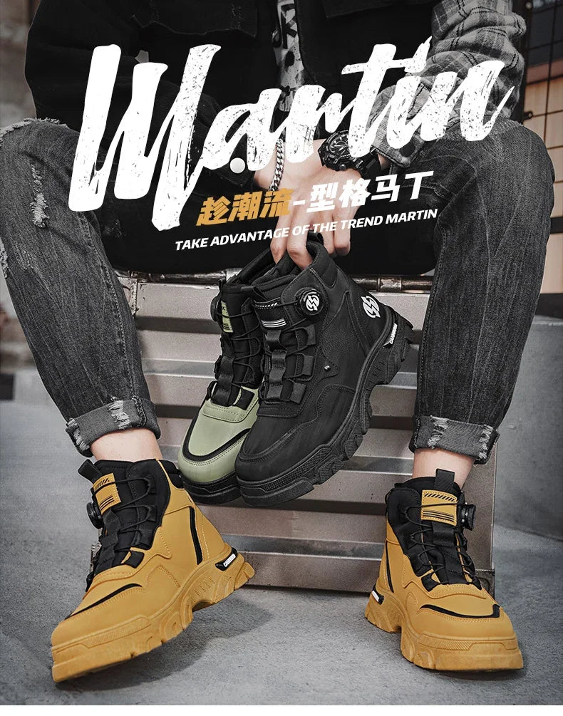 Boots Winter Mens Shoes Casual Cowboy Combat Tactical Motorcycle Chelsea Ankle Work Leather Outdoor Designer Luxury Hiking