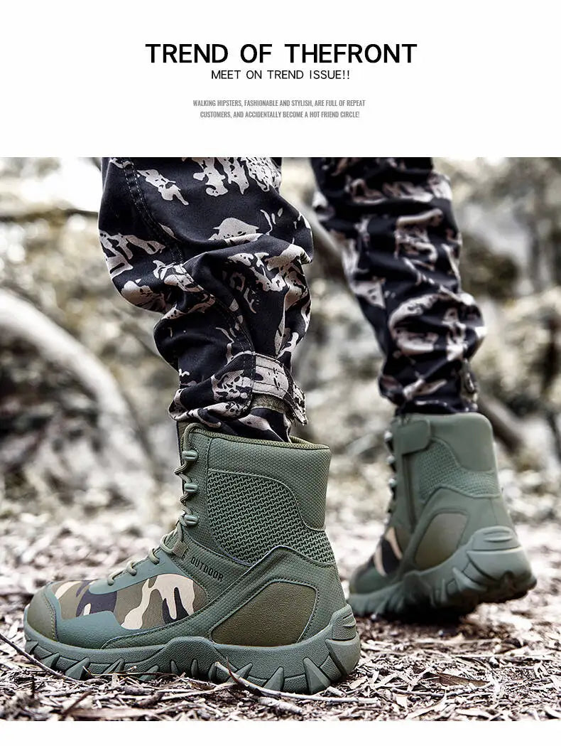 Brand Outdoor Boots Men's High Quality Ankle Boots Waterproof Non-slip Hiking Boots Wear-resistant Jungle Trekking Size 39-47