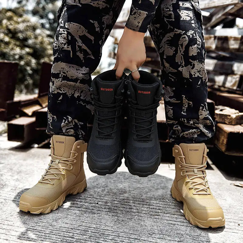 Brand Outdoor Boots Men's High Quality Ankle Boots Waterproof Non-slip Hiking Boots Wear-resistant Jungle Trekking Size 39-47