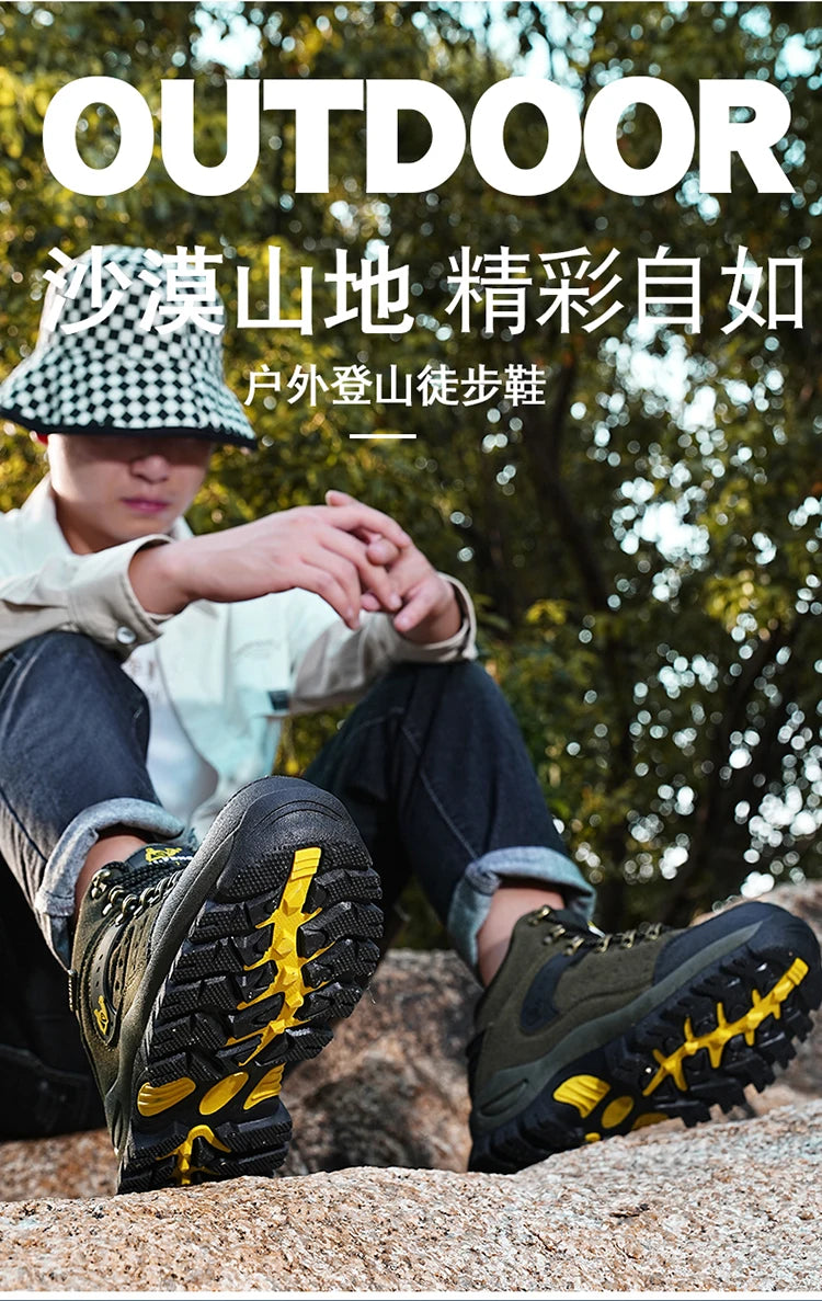 Trendy Classic Men Ankle Boots Wear Resisting Hiking Shoes Cow Suede Men Boot Comfortable Walking Sneaker For Man Tactical Shoes