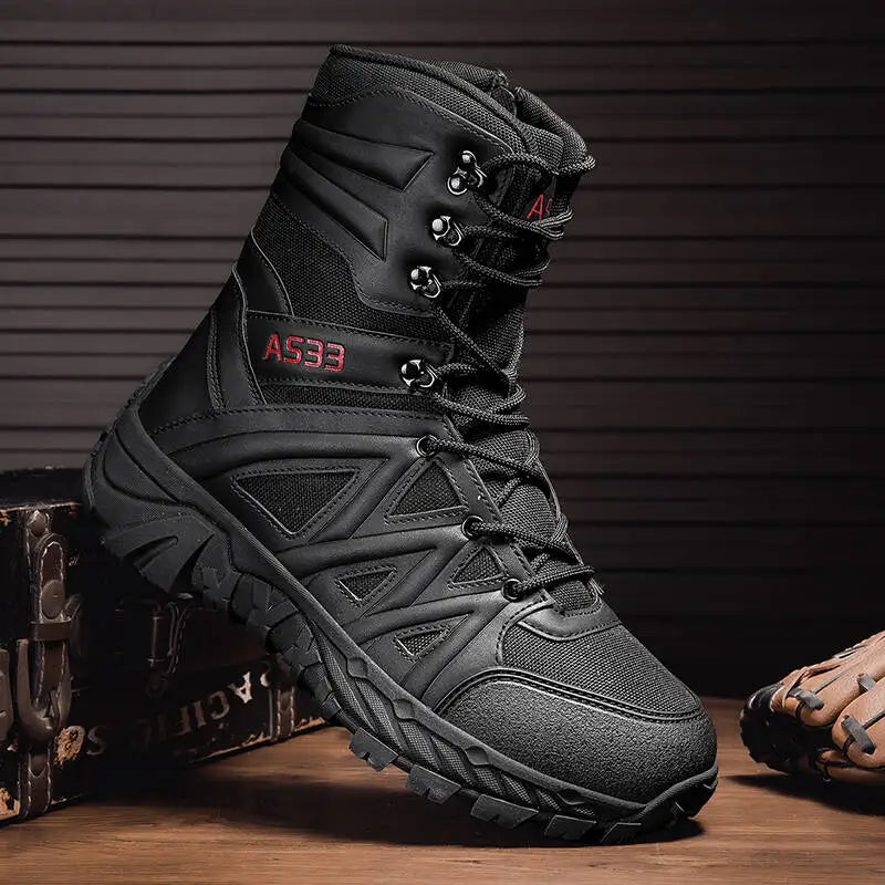 Men's Boots Thick High Quality Sports Shoes Outdoor Ankle Boots Non-slip Hiking Boots Wear-resistant Jungle Trekking Size 39-47