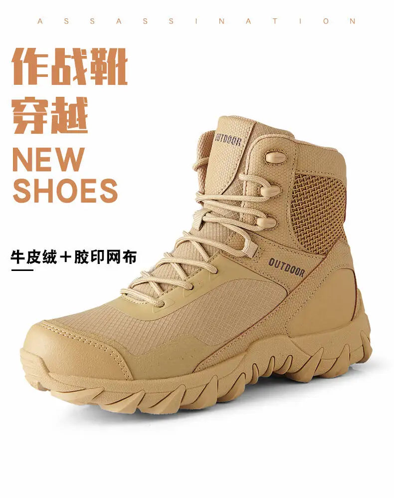 Brand Outdoor Boots Men's High Quality Ankle Boots Waterproof Non-slip Hiking Boots Wear-resistant Jungle Trekking Size 39-47