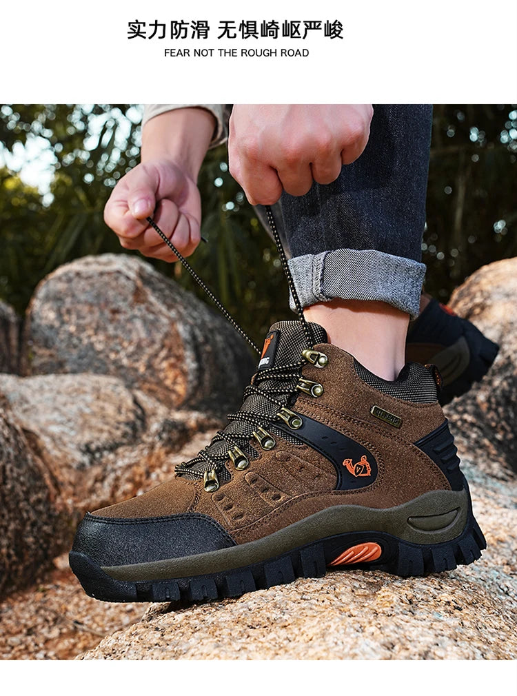 Trendy Classic Men Ankle Boots Wear Resisting Hiking Shoes Cow Suede Men Boot Comfortable Walking Sneaker For Man Tactical Shoes