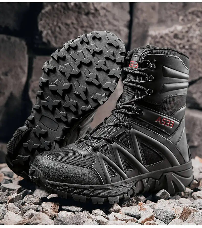 Men's Boots Thick High Quality Sports Shoes Outdoor Ankle Boots Non-slip Hiking Boots Wear-resistant Jungle Trekking Size 39-47