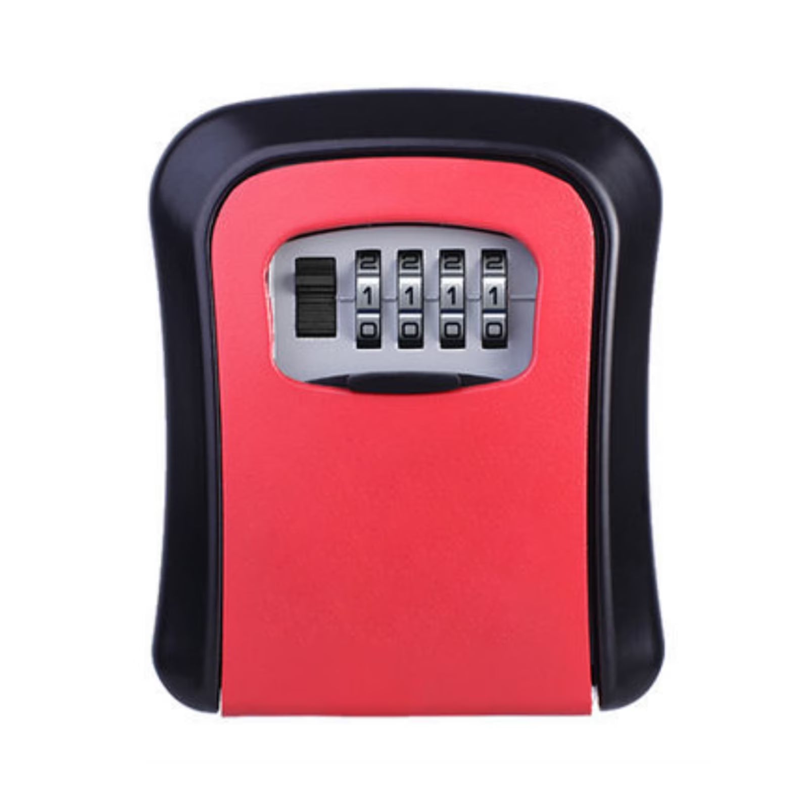 Key Safe Box Weatherproof 4 Digit Combination Outdoor Key Security Storage Case Key Lock Box Wall Mounted Aluminum Alloy Plastic